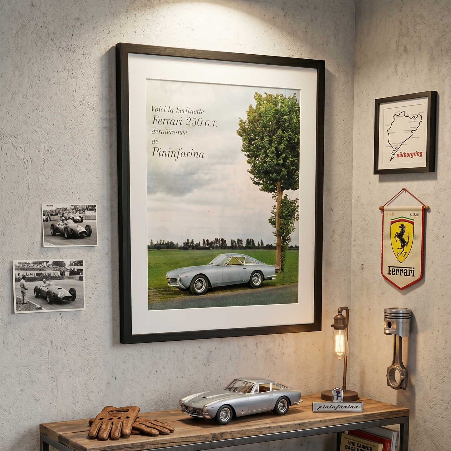 Ferrari 250 GT – Pininfarina’nın Zarafeti  1964 Orijinal Dönem Reklamıdır (Sonradan Baskı Değildir).