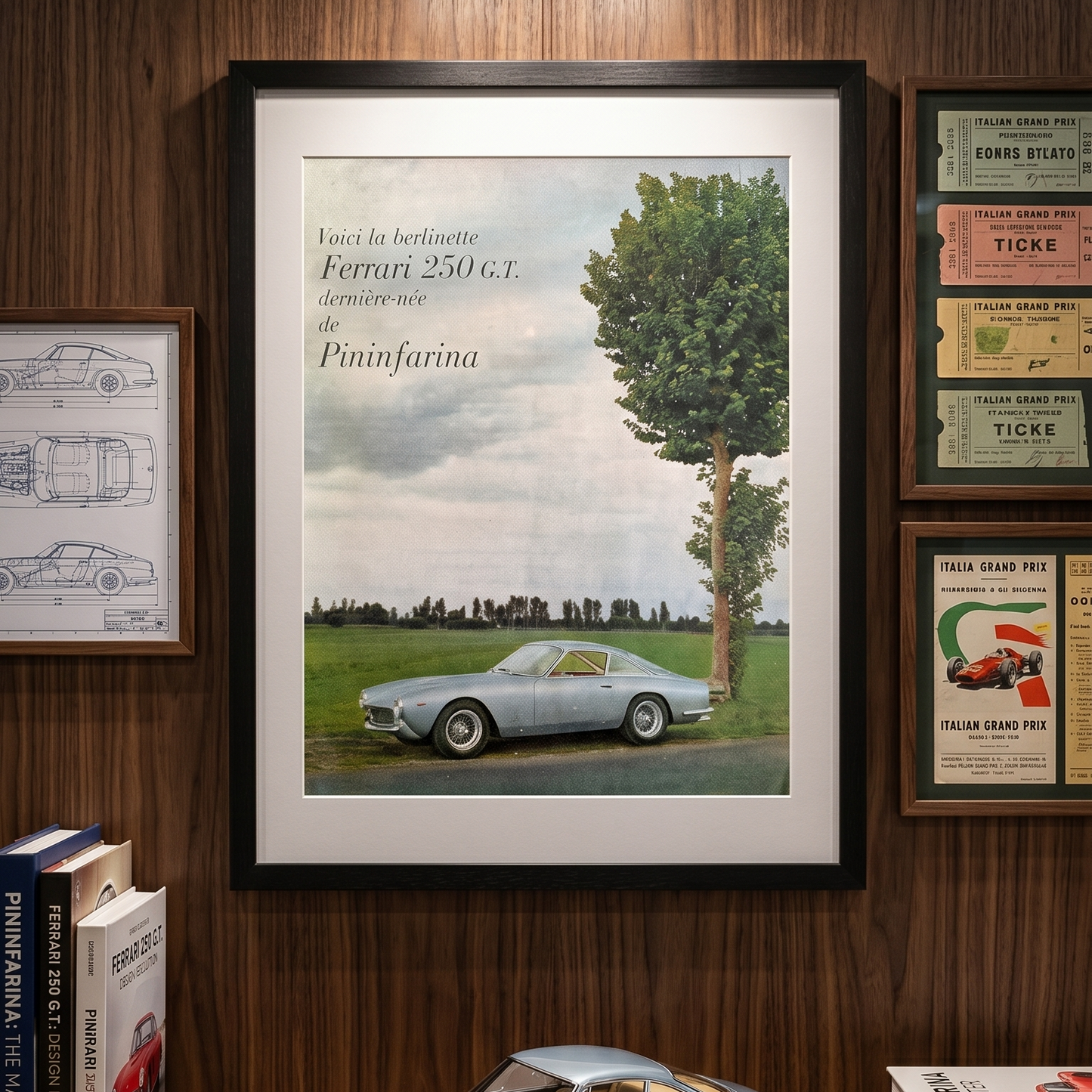 Ferrari 250 GT – Pininfarina’nın Zarafeti  1964 Orijinal Dönem Reklamıdır (Sonradan Baskı Değildir).