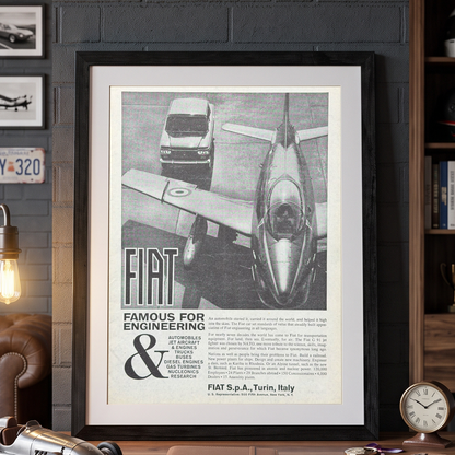 Fiat G.91 Jet Uçağı Vintage Orijinal Dönem Reklamıdır (Sonradan Baskı Değildir)