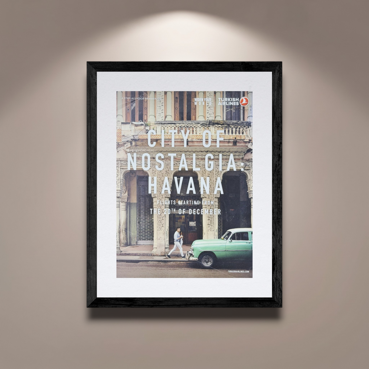Türk Hava Yolları “City of Nostalgia – Havana” Küba İngilizce Orijinal Dönem Reklamıdır (Sonradan Baskı Değildir)