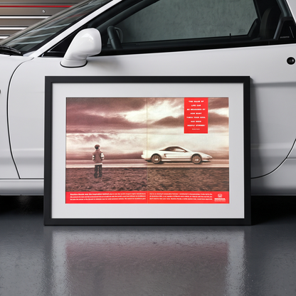 Honda NSX Orijinal Çift Sayfa Dönemi Reklamıdır (Sonradan Baskı Değildir)