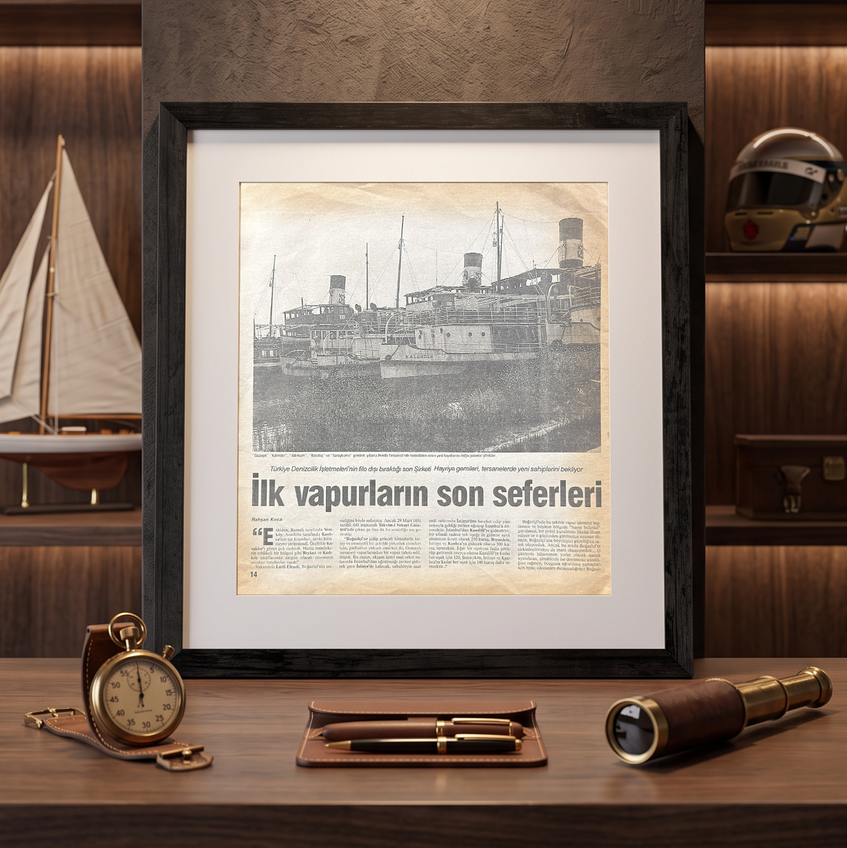 “İlk Vapurların Son Seferleri” Şirket-i Hayriye İstanbul Vapurları Orijinal Dergi Sayfasıdır (Sonradan Baskı Değildir)