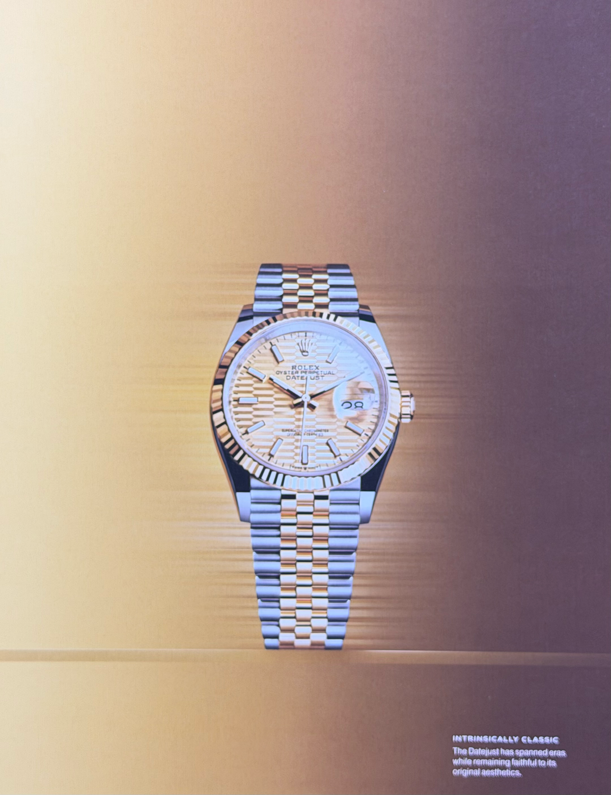 Rolex Oyster Perpetual Datejust Sarı Rolesor Jubilee İngilizce Orijinal Dergi Reklamıdır (Sonradan Baskı Değildir)