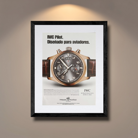 IWC Pilot’s Watch Spitfire Chronograph  “Diseñado Para Aviadores” 2010’lar Orijinal İspanya Dönem Reklamıdır (Sonradan Baskı Değildir)
