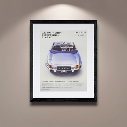 Jaguar Classic E-Type Roadster Orijinal Dergi Reklamıdır (Sonradan Baskı Değildir)