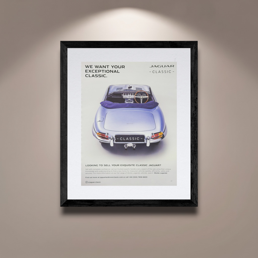 Jaguar Classic E-Type Roadster Orijinal Dergi Reklamıdır (Sonradan Baskı Değildir)