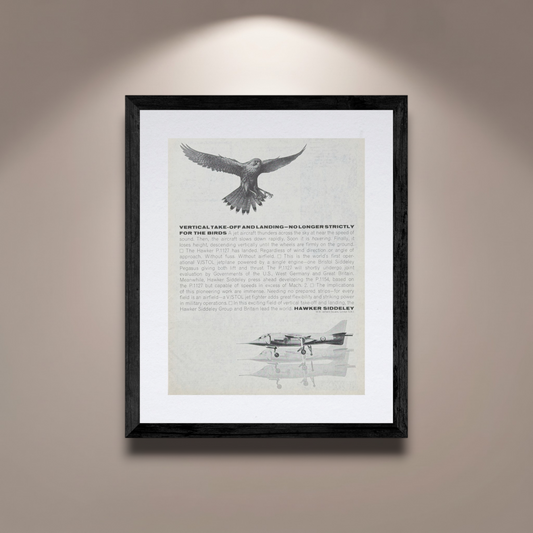 Hawker P.1127 V/STOL 1961 Yılı Orijinal Dönem Reklamıdır (Sonradan Baskı Değildir)