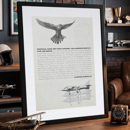Hawker P.1127 V/STOL Vintage Orijinal Dönem Reklamıdır (Sonradan Baskı Değildir)