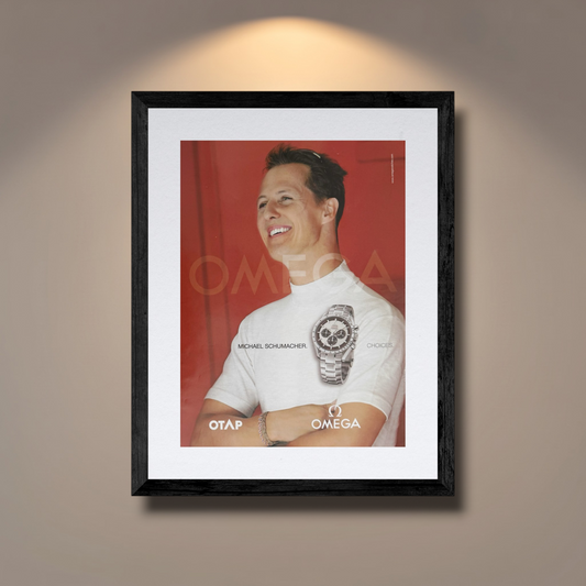 Omega Speedmaster Racing Michael Schumacher “Choices” 2001 Orijinal Türkiye Dönem Reklamıdır (Sonradan Baskı Değildir)