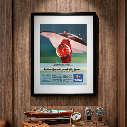 Tissot Sideral “Fiberglass Innovation” 1970 Orijinal Dönem Reklamıdır (Sonradan Baskı Değildir).