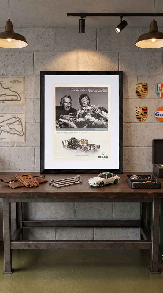 Rolex Sir Edmund Hillary ve Junko Tabei “Perpetual Spirit” GMT-Master II ve Lady-Datejust Orijinal Dönem Reklamıdır (Sonradan Baskı Değildir)