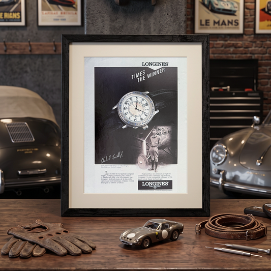 Longines Lindbergh Hour Angle Charles Lindbergh “Times the Winner” 1991 Orijinal Fransa Dönem Reklamıdır (Sonradan Baskı Değildir)