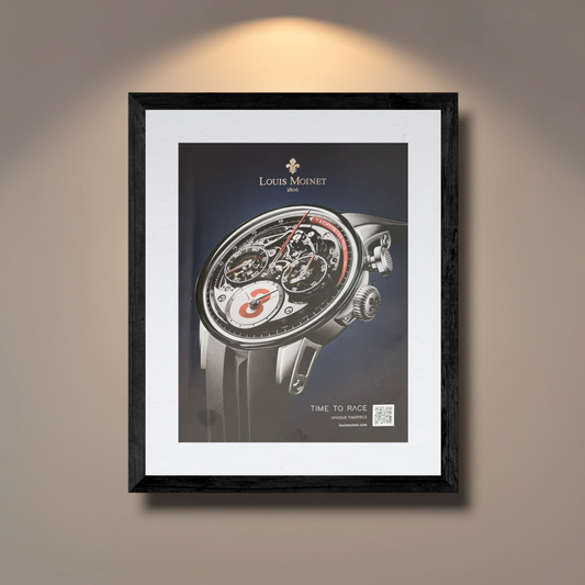 Louis Moinet Time to Race “Rosso Corsa” 2022 Orijinal Dönem Reklamıdır (Sonradan Baskı Değildir)