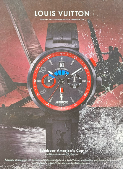Louis Vuitton Tambour America’s Cup Otomatik Kronograf Orijinal Dönem Reklamıdır (Sonradan Baskı Değildir)