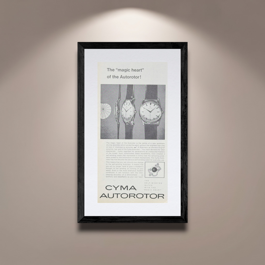 Cyma Autorotor “The Magic Heart” Otomatik Saat Vintage İngilizce Orijinal Dergi Reklamıdır (Sonradan Baskı Değildir)