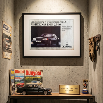 Mercedes-Benz 190E 2.3-16 Renkli 1985 Orijinal Türkiye Reklam Sayfasıdır (Sonradan Baskı Değildir).
