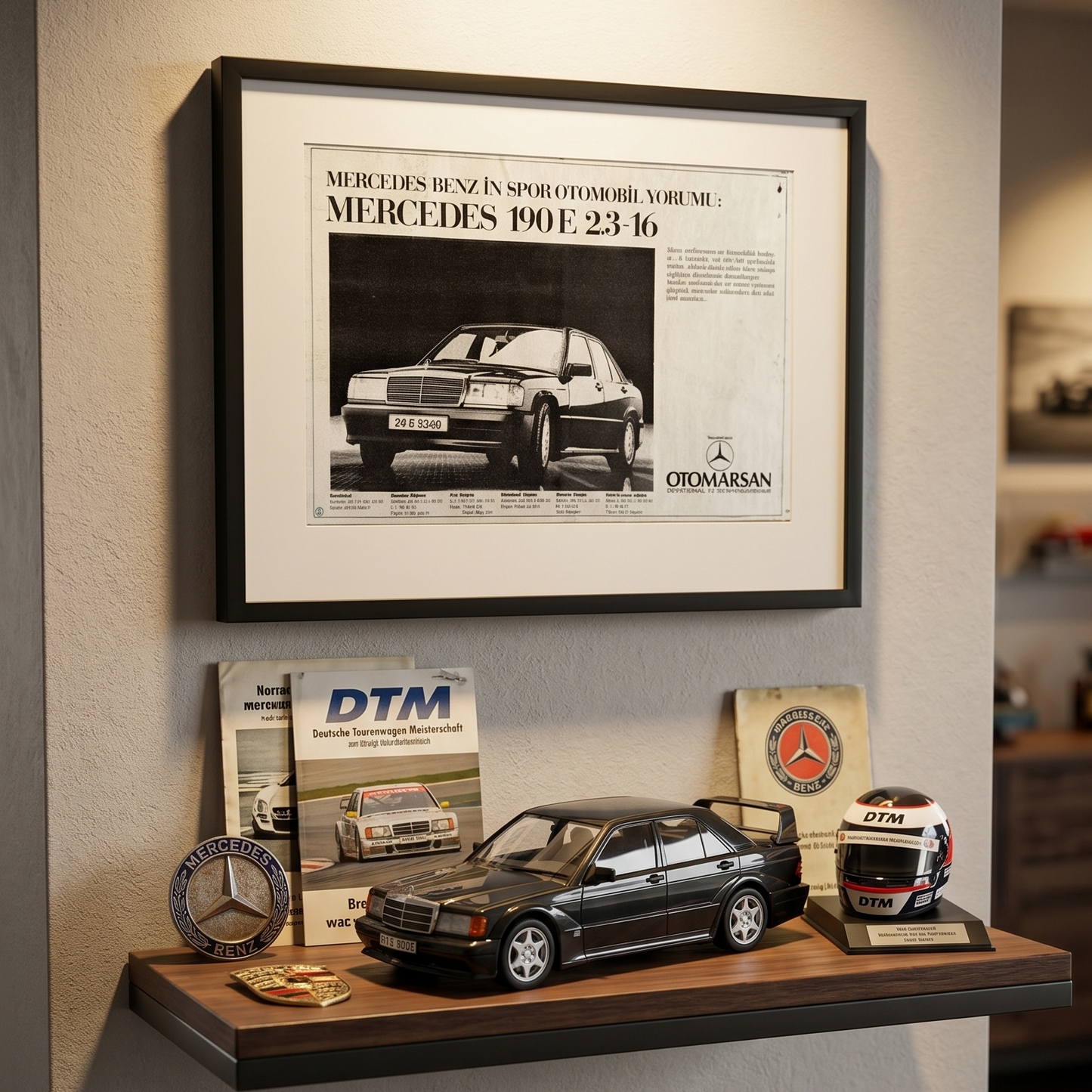 Mercedes-Benz 190E 2.3-16 Siyah-Beyaz 1985 Orijinal Türkiye Reklam Sayfasıdır (Sonradan Baskı Değildir).