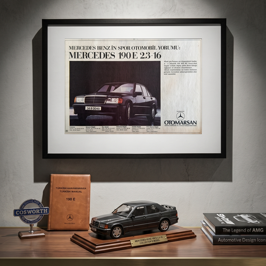 Mercedes-Benz 190E 2.3-16 Renkli 1985 Orijinal Türkiye Reklam Sayfasıdır (Sonradan Baskı Değildir).