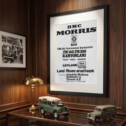 BMC Morris – Leyland & Land Rover Türkiye Dönemi Orijinal Reklam Sayfasıdır (Sonradan Baskı Değildir).
