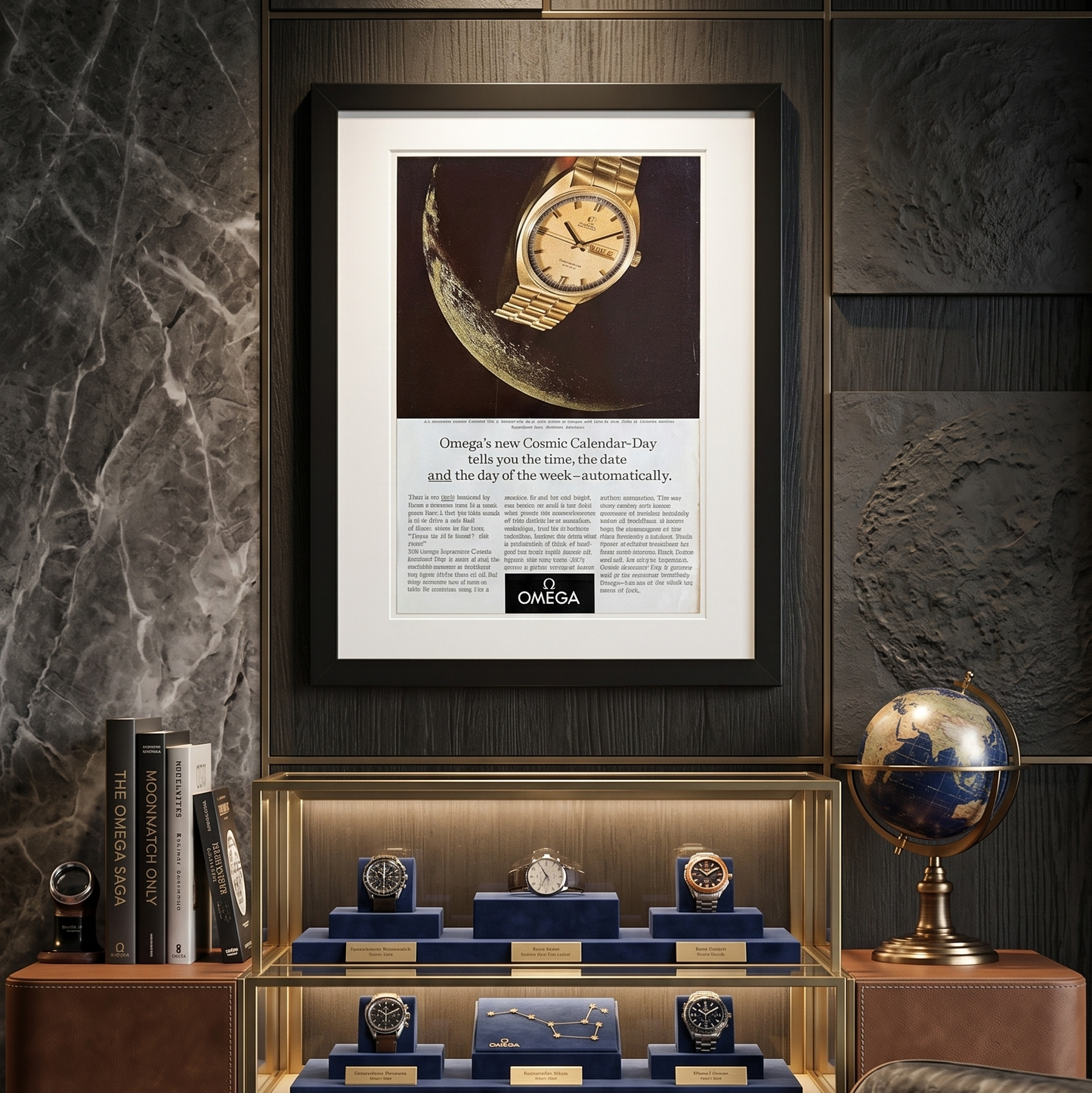 OMEGA Seamaster Cosmic Calendar Day Orijinal Dönem Reklamıdır (Sonradan Baskı Değildir)