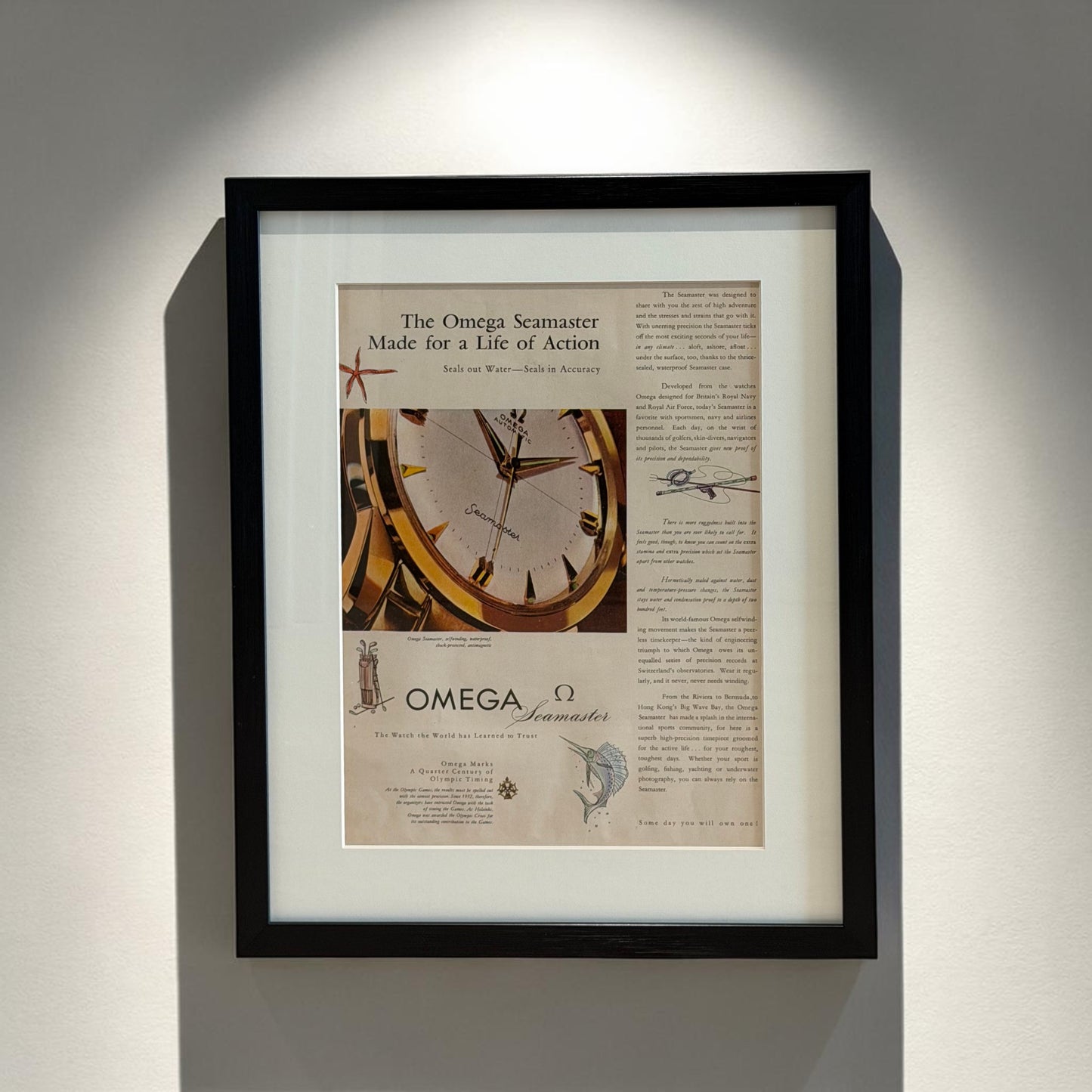 Omega Seamaster  "Made for a Life of Action" Orijinal Dönem Reklamıdır (Sonradan Baskı Değildir)