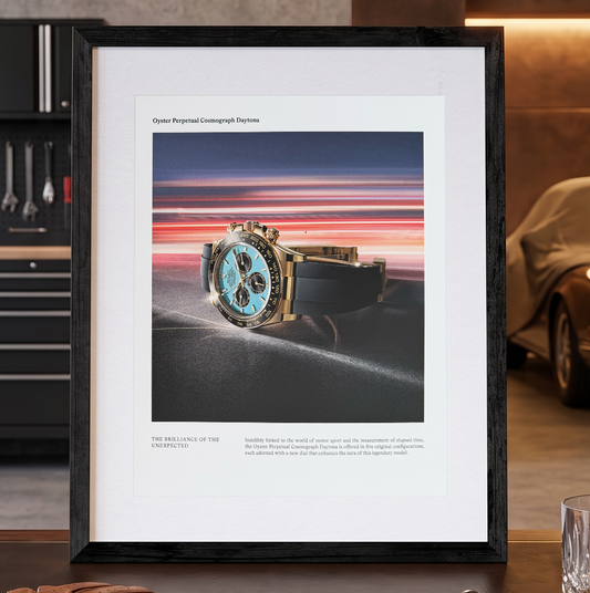 Rolex Cosmograph Daytona Turkuaz Kadran Oysterflex “The Brilliance of the Unexpected” 2025 İngilizce Orijinal Dergi Reklamıdır (Sonradan Baskı Değildir)