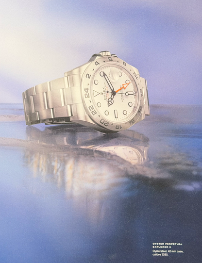 Rolex Oyster Perpetual Explorer II Beyaz Kadran Orijinal Dergi Reklamıdır (Sonradan Baskı Değildir)