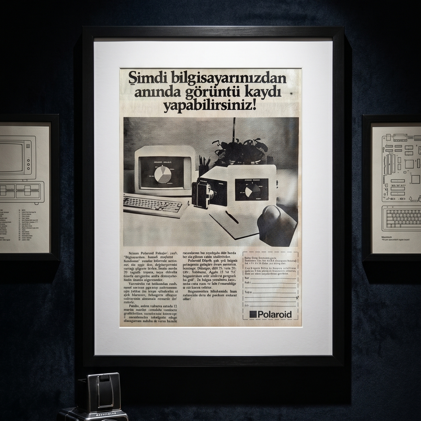 Polaroid – “Bilgisayardan Anında Görüntü Kaydı” 1985 Orijinal Türkiye Dönem Reklamıdır (Sonradan Baskı Değildir).