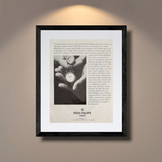 Patek Philippe Calatrava “A Watch That Was Made to Be Treasured” 1990’lar İngilizce Orijinal Dönem Reklamıdır (Sonradan Baskı Değildir)