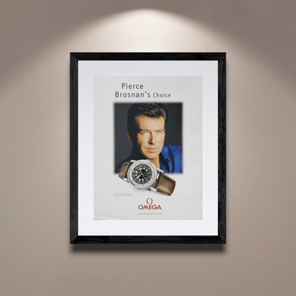 Omega 1938 Pilot’s Watch “Pierce Brosnan’s Choice” Orijinal Dönem Reklamıdır (Sonradan Baskı Değildir)