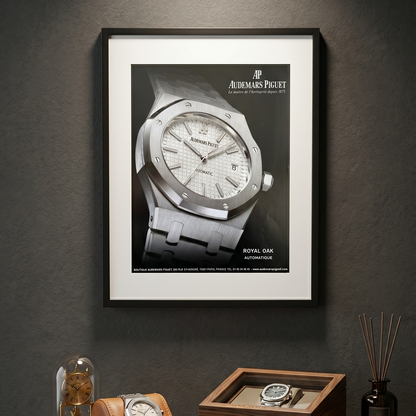 Audemars Piguet Royal Oak White Dial. 2009 Orijinal Dönem Reklamıdır (Sonradan Baskı Değildir)