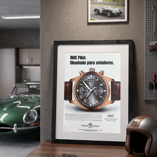 IWC Pilot’s Watch Spitfire Chronograph  “Diseñado Para Aviadores” 2010’lar Orijinal İspanya Dönem Reklamıdır (Sonradan Baskı Değildir)