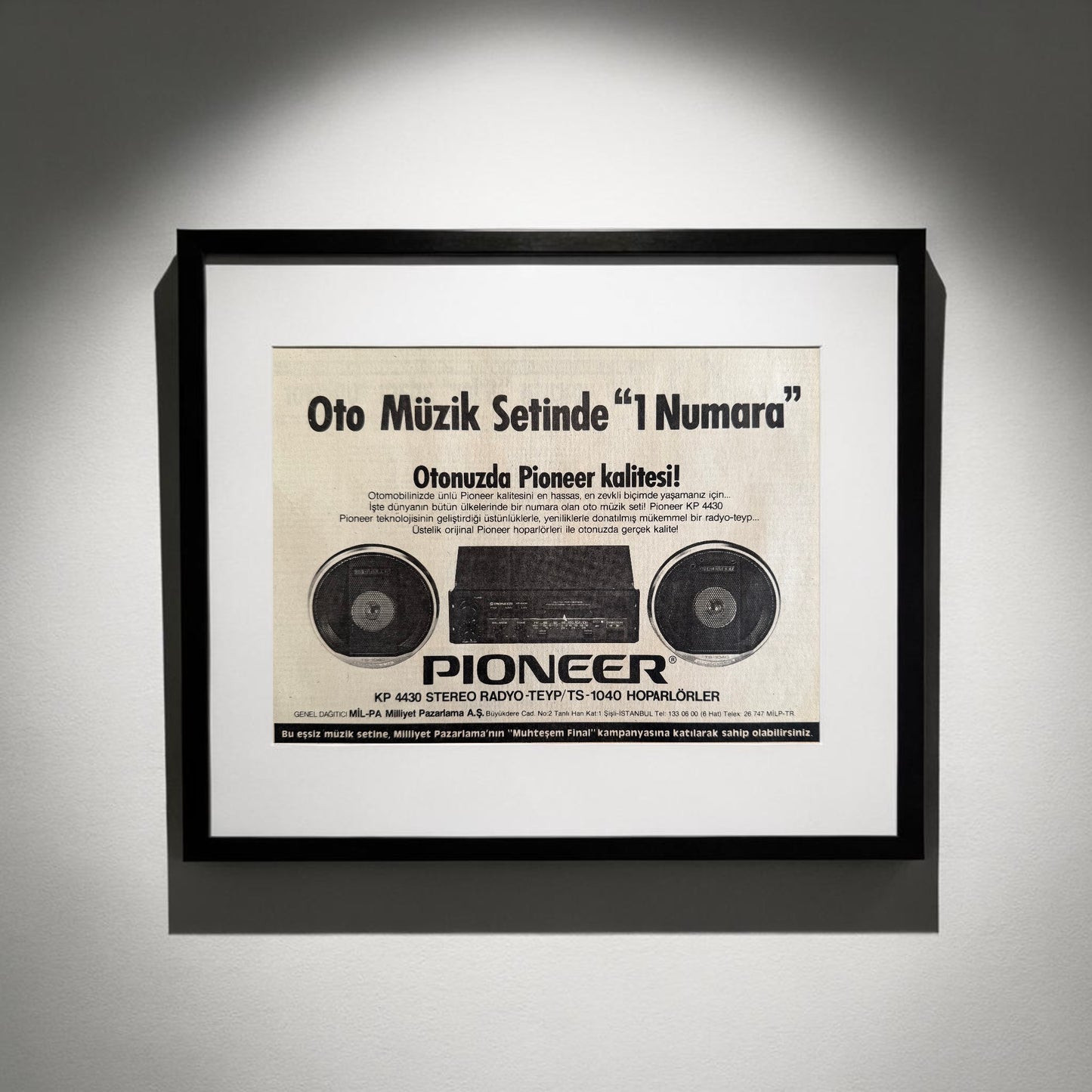 Pioneer – “Oto Müzik Setinde 1 Numara” 1985 Orijinal Türkiye Dönem Reklamıdır (Sonradan Baskı Değildir).