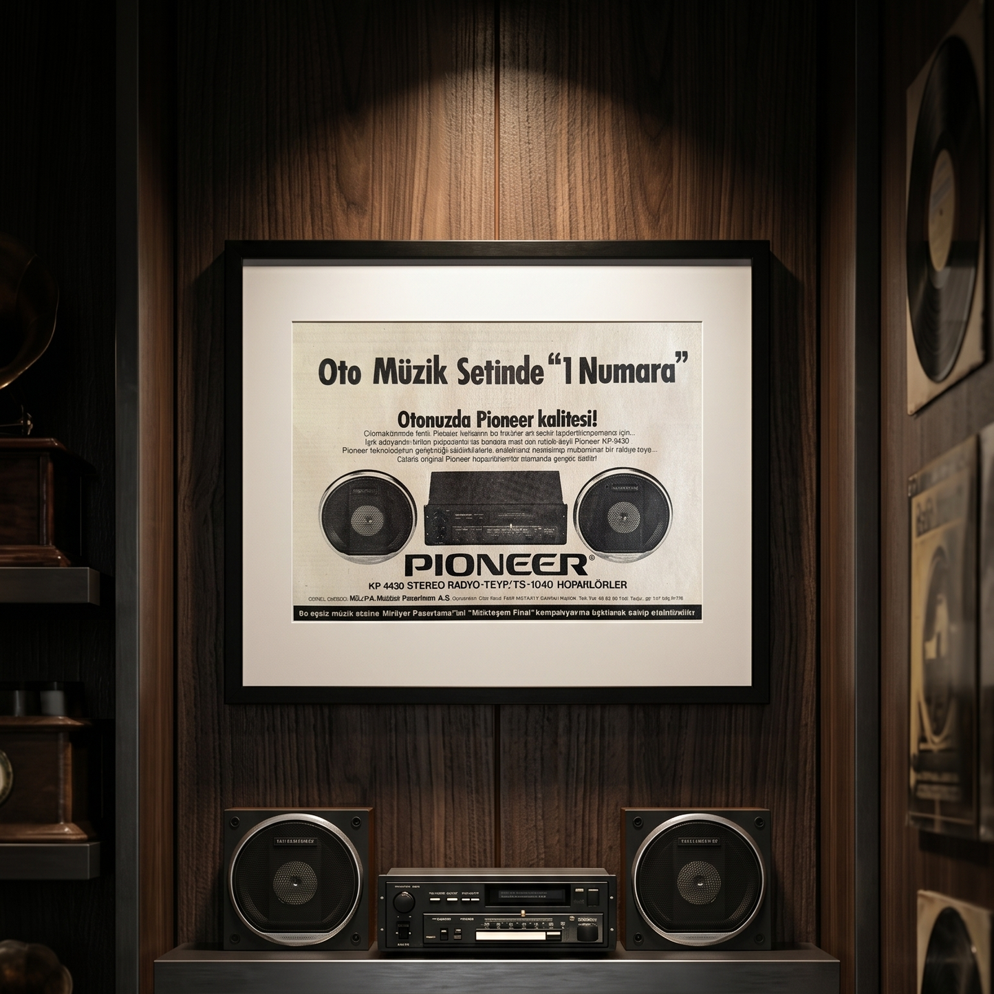 Pioneer – “Oto Müzik Setinde 1 Numara” 1985 Orijinal Türkiye Dönem Reklamıdır (Sonradan Baskı Değildir).