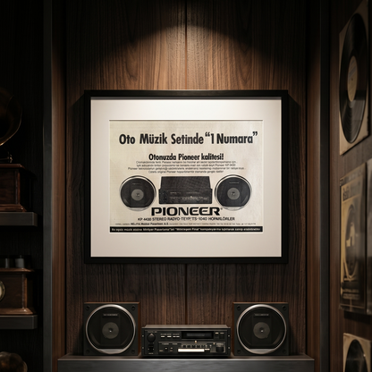 Pioneer – “Oto Müzik Setinde 1 Numara” 1985 Orijinal Türkiye Dönem Reklamıdır (Sonradan Baskı Değildir).