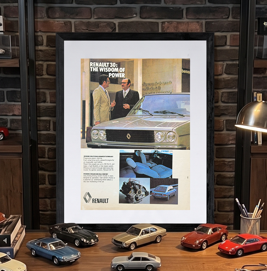 Renault 30 İngilizce Orijinal Dönem Reklamıdır (Sonradan Baskı Değildir)