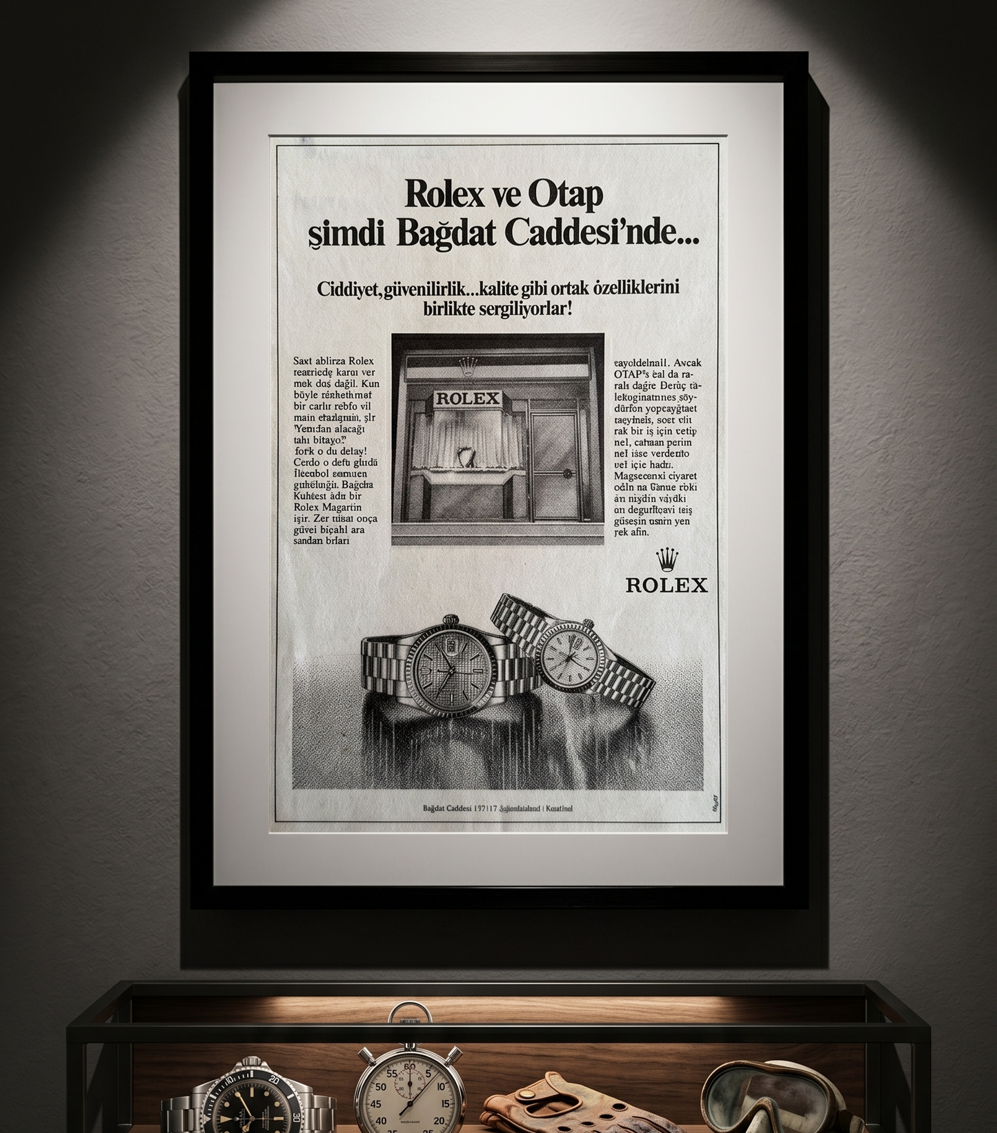 Rolex & OTAP “Bağdat Caddesi Açılışı” 1986 Orijinal Türkiye Dönem Reklamıdır (Sonradan Baskı Değildir).