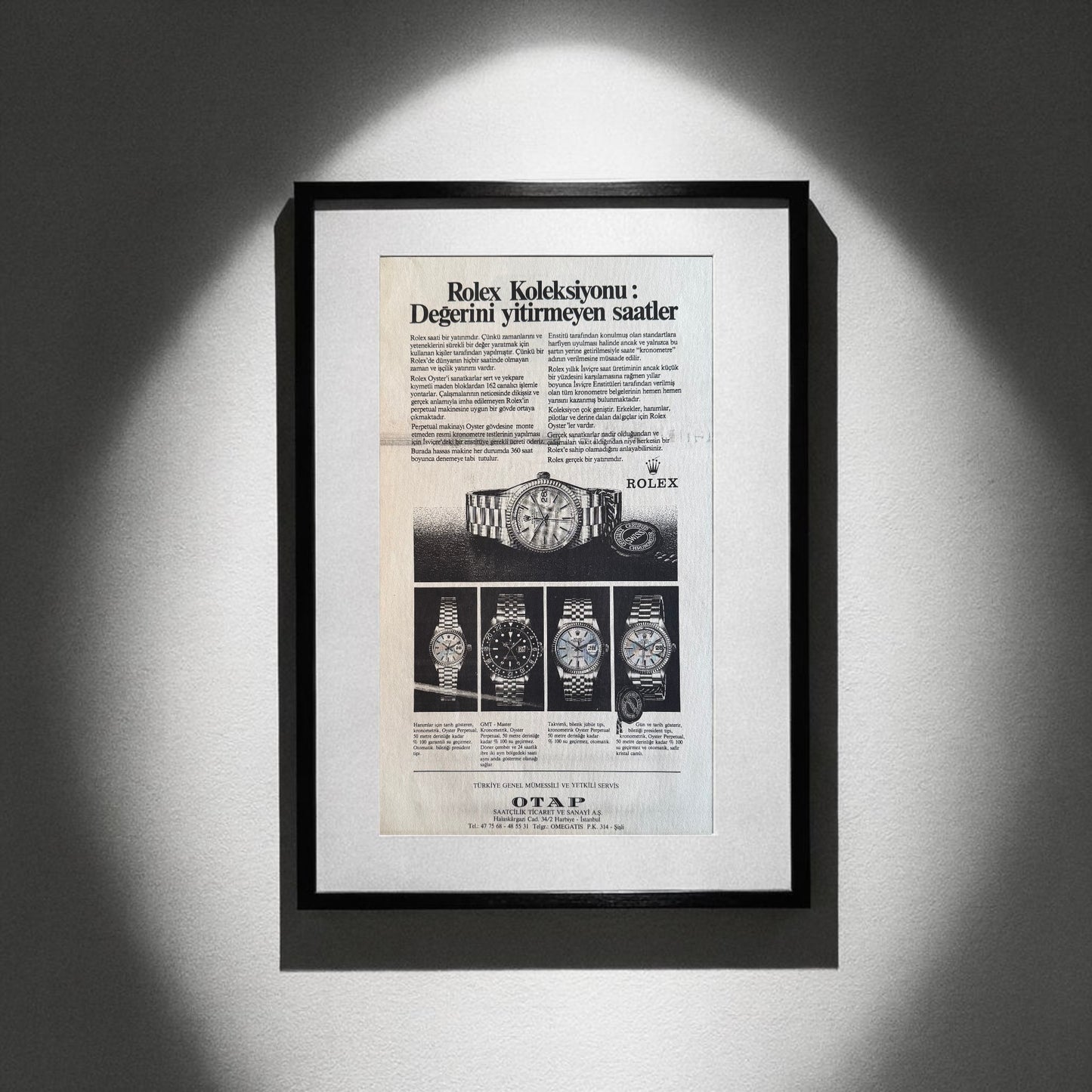 Rolex Koleksiyonu: Değerini Yitirmeyen Saatler. 1981 Yılı Orijinal Türkiye Dönem Reklamıdır (Sonradan Baskı Değildir)