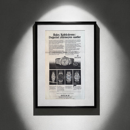 Rolex Koleksiyonu: Değerini Yitirmeyen Saatler. 1981 Yılı Orijinal Türkiye Dönem Reklamıdır (Sonradan Baskı Değildir)