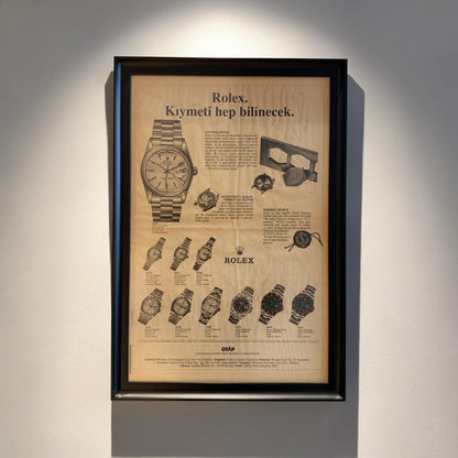 Rolex Türkiye gazete arşivinden 1993 Orijinal Türkiye Dönem Reklamıdır (Sonradan Baskı Değildir)