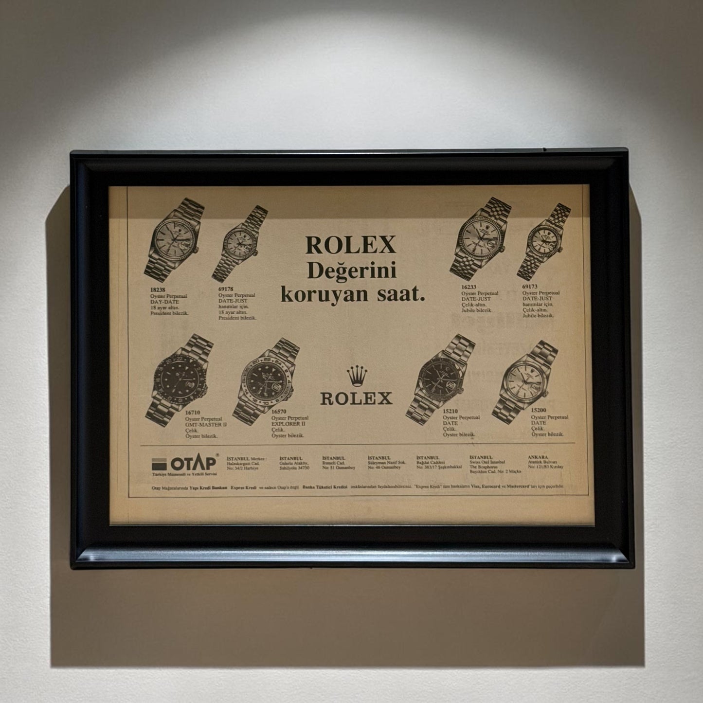 Rolex değerini koruyan saat... Orijinal Türkiye Dönem Reklamıdır (Sonradan Baskı Değildir)