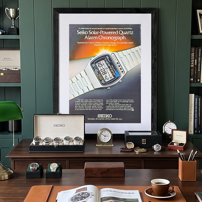 Seiko Solar-Powered Vintage Orijinal Dönem Reklamıdır (Sonradan Baskı Değildir)