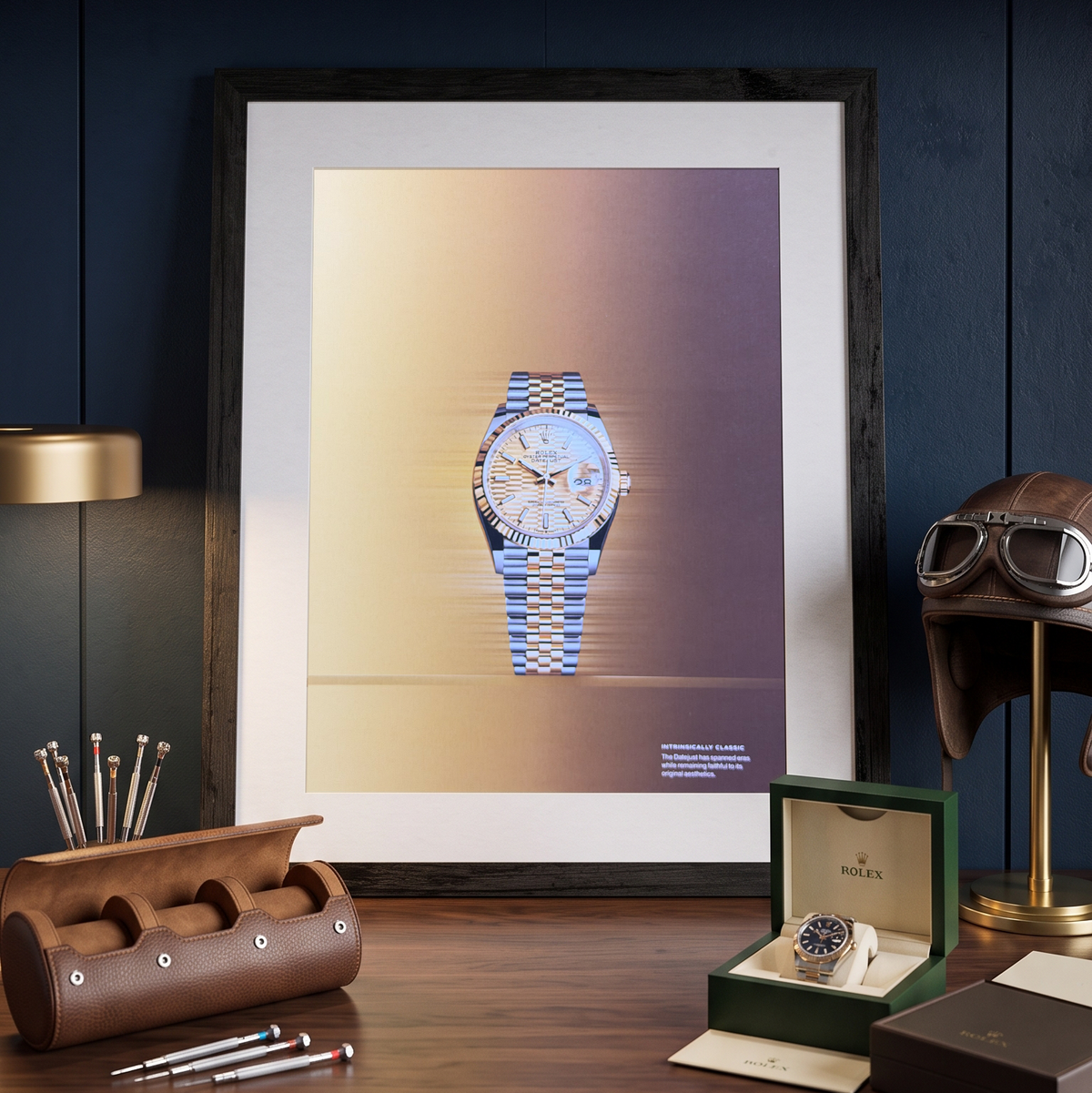 Rolex Oyster Perpetual Datejust Sarı Rolesor Jubilee İngilizce Orijinal Dergi Reklamıdır (Sonradan Baskı Değildir)