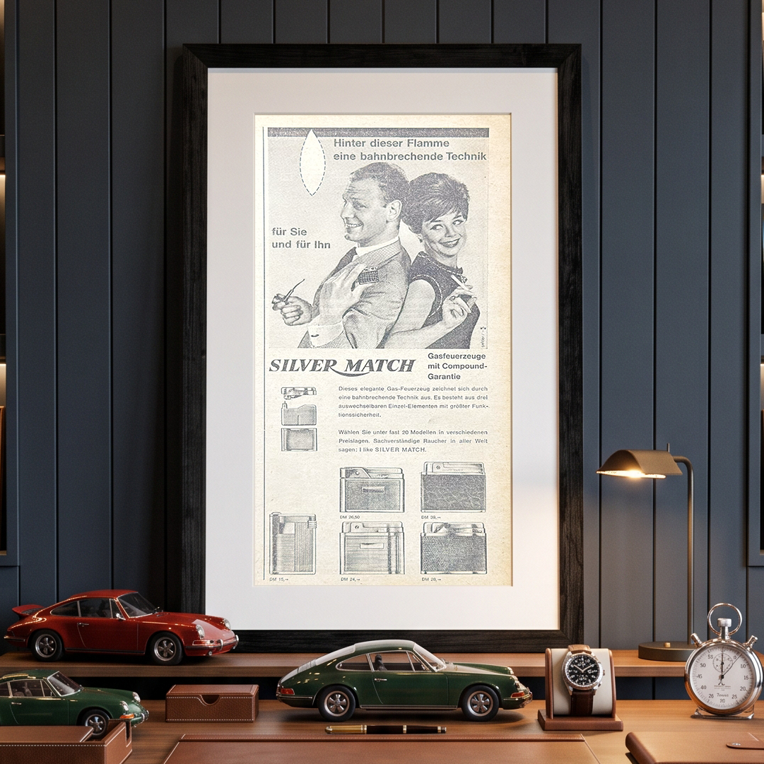 Silver Match El İllüstrasyonlu Vintage Orijinal Dönem Reklamıdır (Sonradan Baskı Değildir)