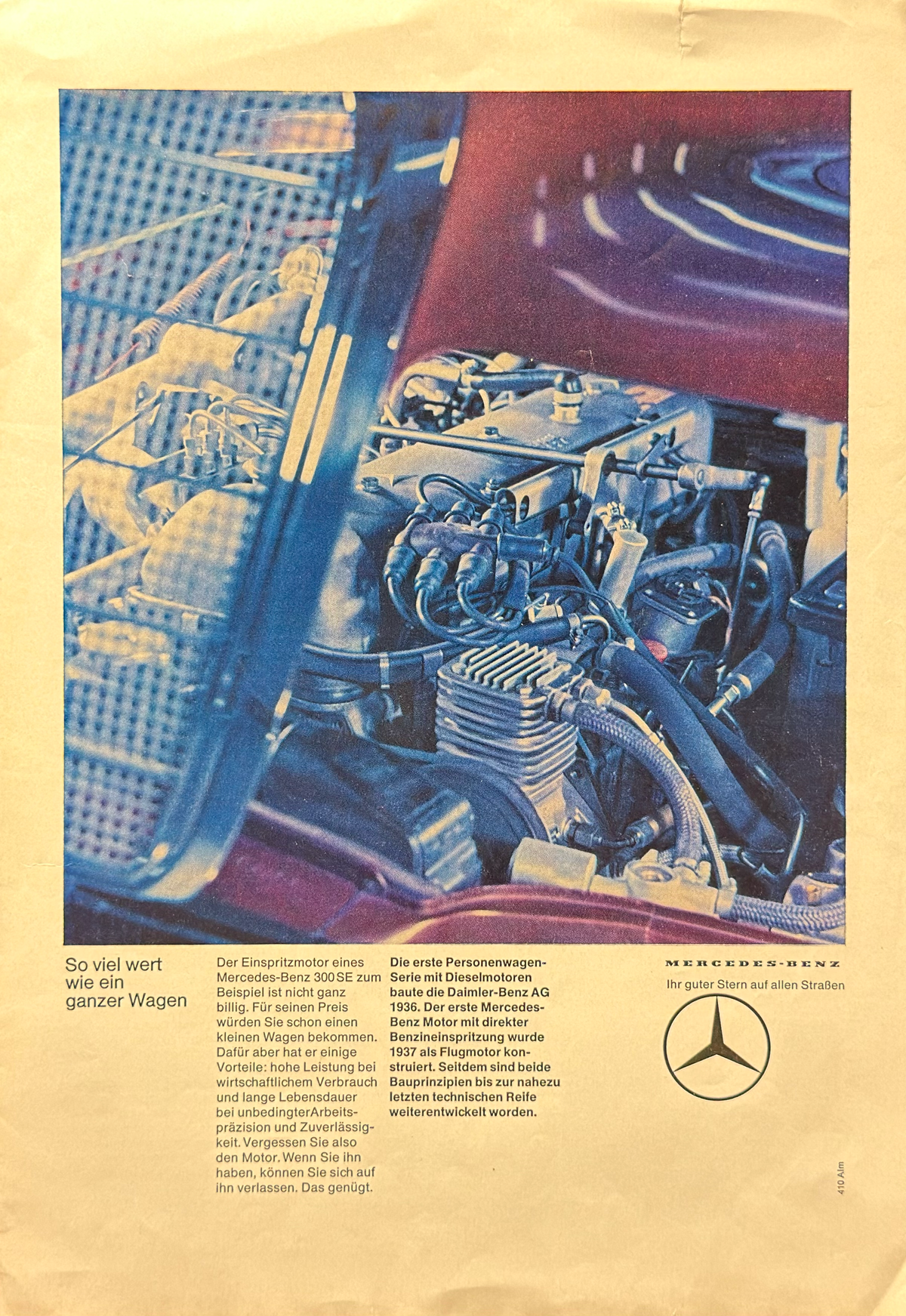 Mercedes-Benz “So Viel Wert Wie Ein Ganzer Wagen” Orijinal Dönem Reklamıdır (Sonradan Baskı Değildir)