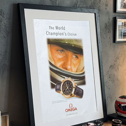 Omega Speedmaster Michael Schumacher “The World Champion’s Choice” İngilizce Orijinal Dönem Reklamıdır (Sonradan Baskı Değildir)