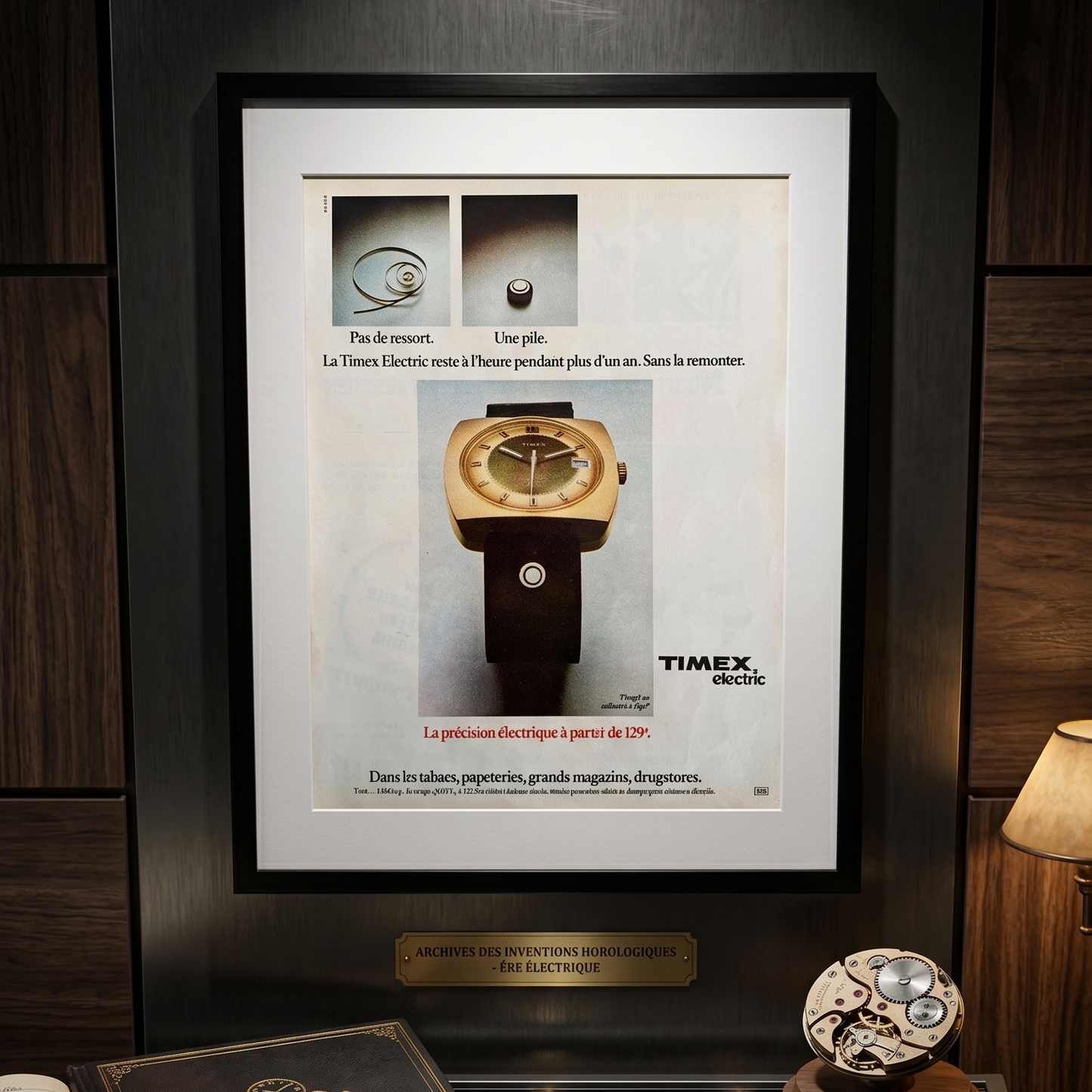 Timex Electric “No Spring. Just Power.” 1972 Orijinal Dönem Reklamıdır (Sonradan Baskı Değildir).