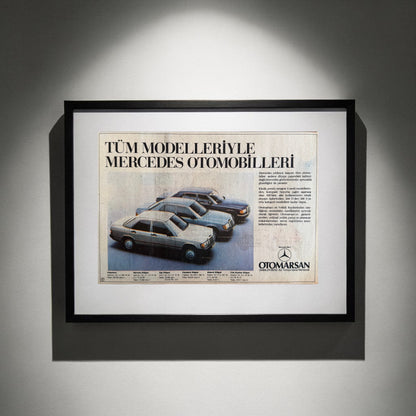Mercedes-Benz – “Tüm Modelleriyle Mercedes Otomobilleri”  1985 Orijinal Türkiye Reklam Sayfasıdır (Sonradan Baskı Değildir).