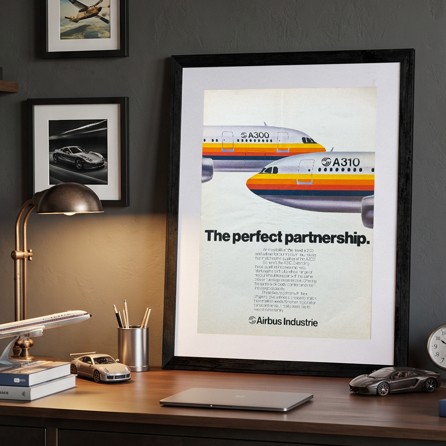 Airbus A300 & A310 Vintage İngilizce Orijinal Dönem Reklamıdır (Sonradan Baskı Değildir)