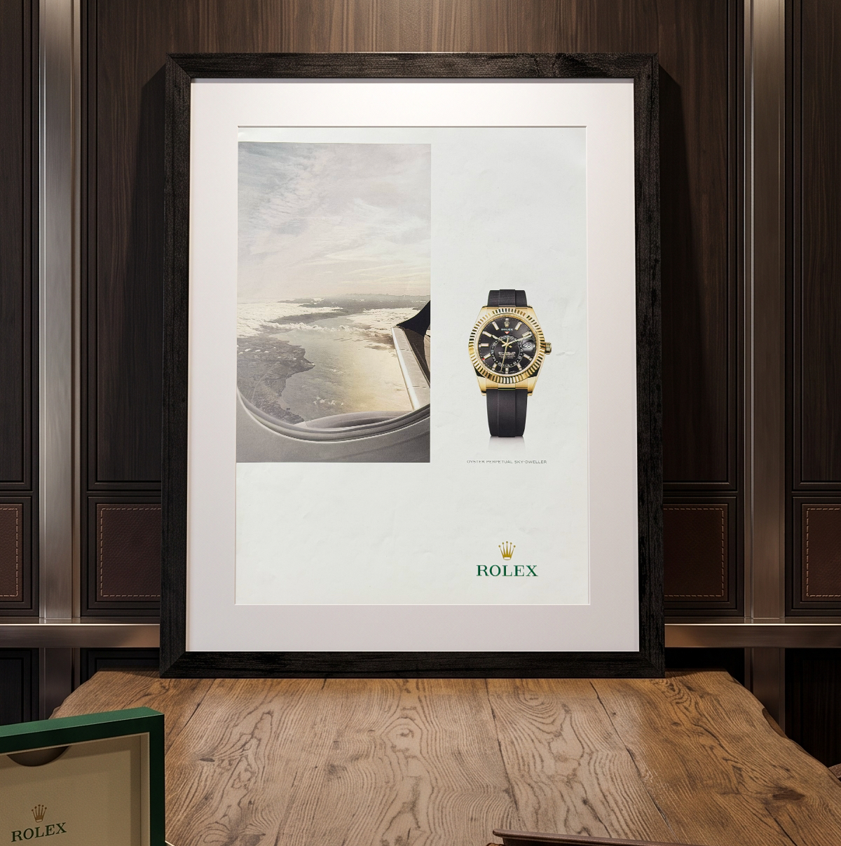 Rolex Oyster Perpetual Sky‑Dweller Sarı Altın Oysterflex İngilizce Orijinal Dönem Reklamıdır (Sonradan Baskı Değildir)